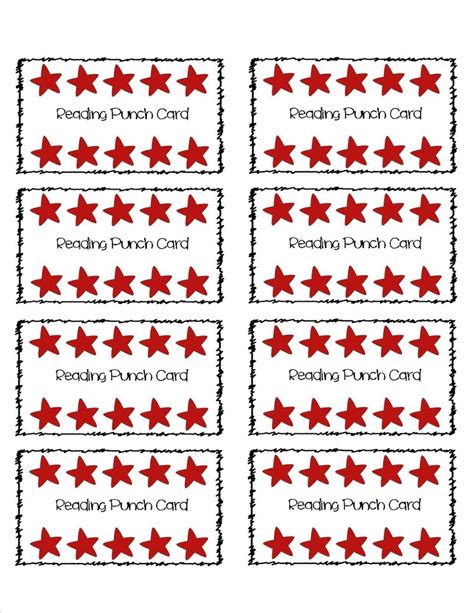 free printable reward punch cards