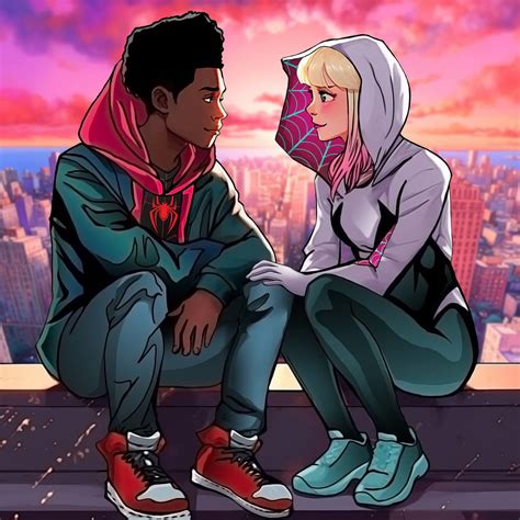 Miles Morales And Gwen Stacy By Thaydeedd On Deviantart