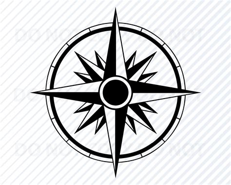 Compass Svg Files For Cricut Vector Images Silhouette Ship Etsy