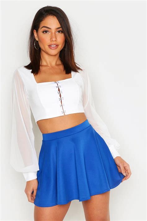 basics high waisted micro fit and flare skater skirt flared skater skirt skater skirt blue