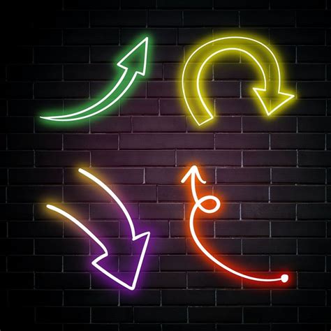 Neon Arrows Sign Set On Brick Wall Free Image By Rawpixel Com Eve
