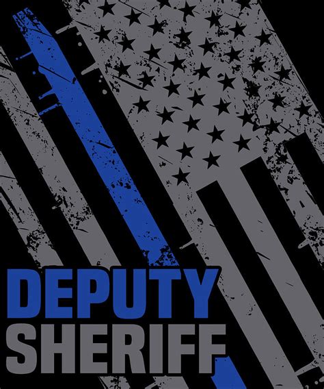 Deputy Sheriff Police Thin Blue Line Apparel Digital Art By Michael S