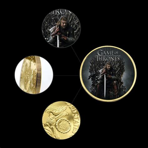 Games Of Thrones Medal Gold Plated Small Limited Edition Etsy