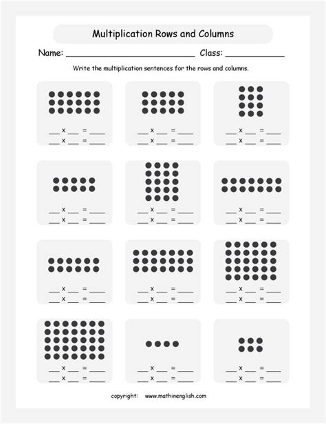 It is one subject that becomes more practical for students as they progress, which is exciting for them! Basic multiplication worksheet with rows and columns of ...
