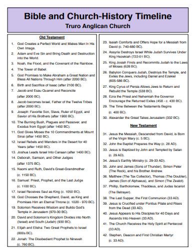 11 Church History Timeline Templates In Pdf Doc