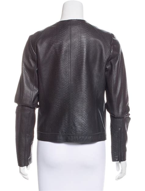 Vince Embossed Leather Jacket Clothing Wvn26823 The Realreal