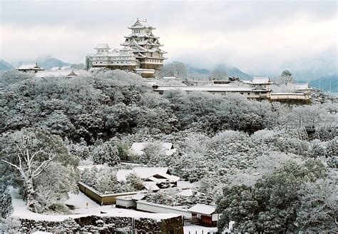 Scene In Winter Himeji Castle Nishi Oyashiki Ato Garden Koko En