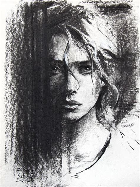 Anna Charcoal Drawing By Daria Yablon Soloviova In Beauty Art Drawings Charcoal