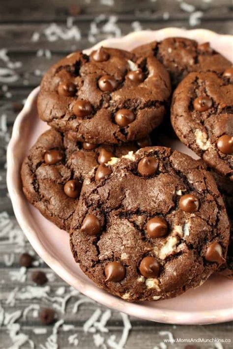 Double Chocolate Coconut Cookies Recipe Moms And Munchkins