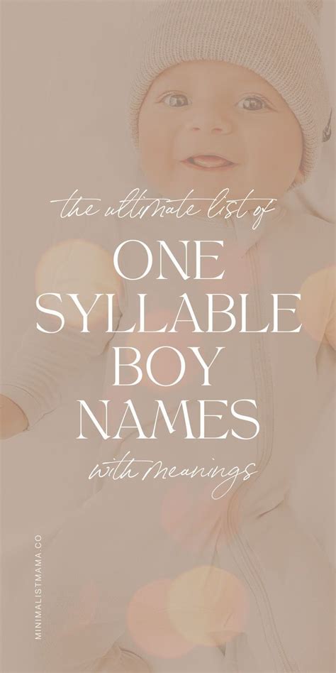 209 Handsome One Syllable Boy Names That Are Short Strong 2022 Artofit