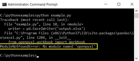 Modulenotfounderror No Module Named Openpyxl Python Examples