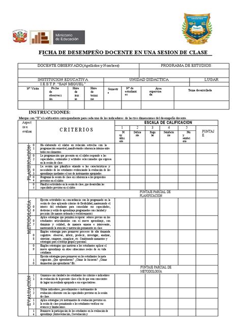 Ficha De Supervisión Pdf Evaluación Aprendizaje