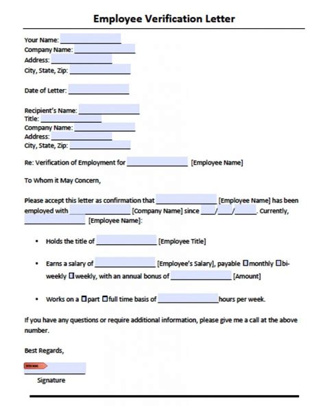 Printable Downloadable Employment Verification Form Printable Blank World