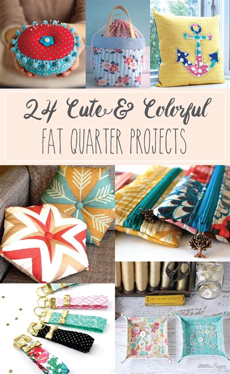 A quarter yard of fabric that has so much making potential to create beautiful and unique patterns; 24 Cute and Colorful Fat Quarter Projects