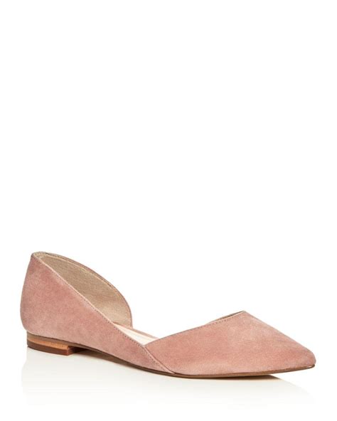 Lyst Marc Fisher Sunny Suede Pointed Toe D Orsay Flats In Pink Save