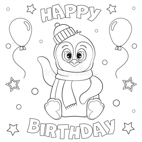 See more ideas about penguin birthday, penguin party, penguin birthday party. Coloring Page `Happy Birthday`. Stock Vector ...