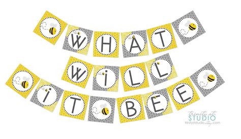 Honey Bee Printable Party Banner For A Gender Reveal Baby Shower What