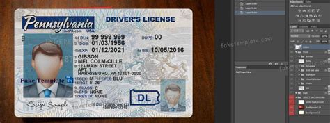 Pennsylvania Drivers License Template Fake Pa Drivers