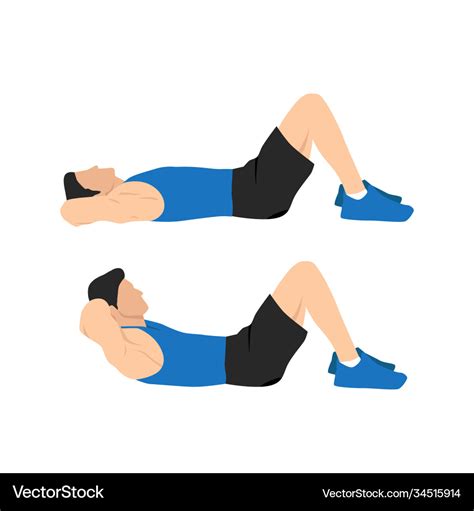 Man Doing Crunches Abdominals Exercise Royalty Free Vector
