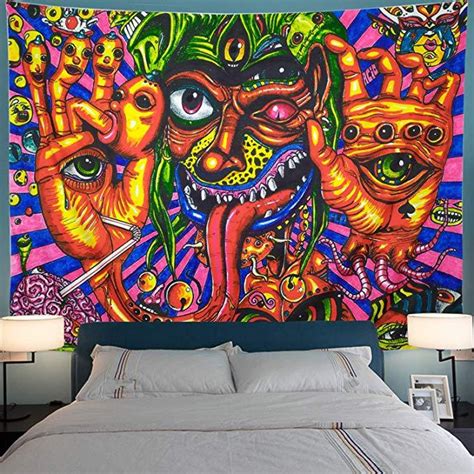 Buy indian mandala tapestry, hippie wall hanging tapestry, mandala throws and bohemian bedding tapestries for decor your bedroom, college dorm, beach throws. Acid Trip Hippie Trippy Eye Art Tapestry | Wall Hangings ...