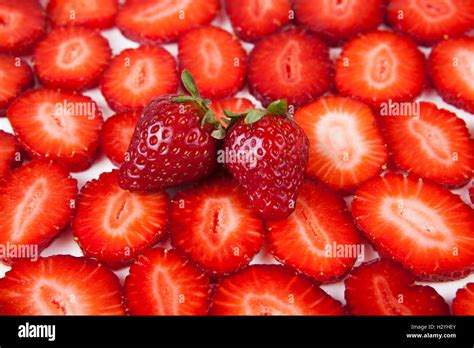 Strawberry Strawberry Slices Stock Photo Alamy