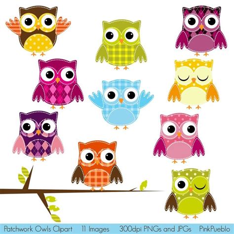 Spring Owls Clip Art Library