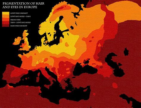 Blonde Hair And Blue Eyes Map Europe Infographic Map European Map