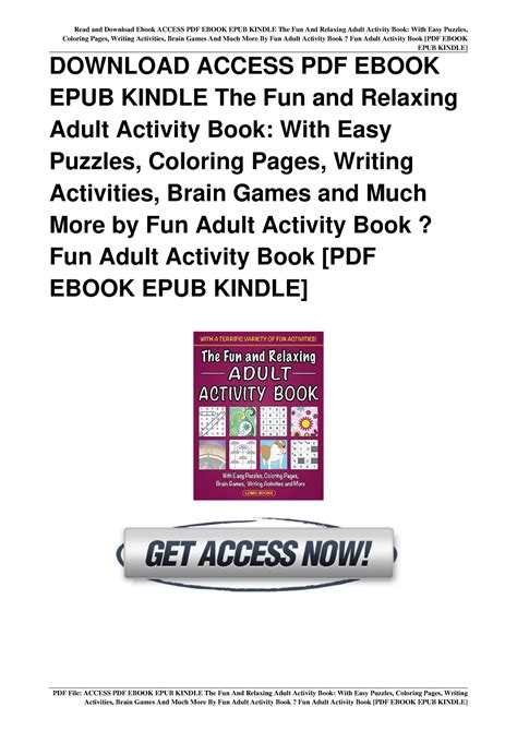 Get Ebook Epub Kindle Pdf The Fun And Relaxing Adult Activity Book