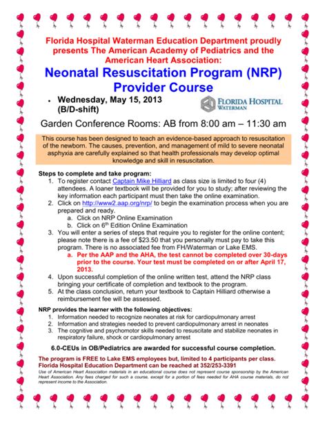 Neonatal Resuscitation Program Nrp Provider Course