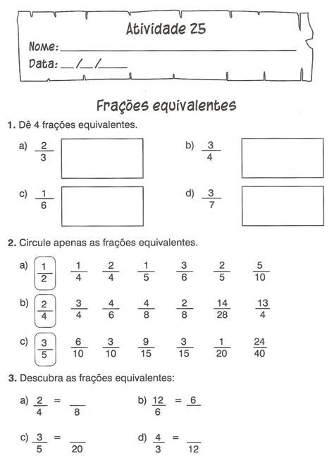 Questões De Fração 6 Ano