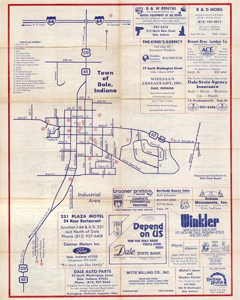 Town Map Of Dale Spencer County Indiana Etsy Israel