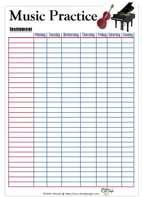 Free Printable Music Lessons Practice Chart Music Free Printable