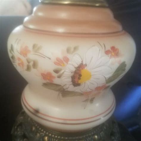 Vintage Gone With The Wind Hurricane Table Lamp Way Hand Painted