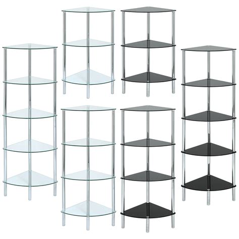 GLASS CORNER SHELF UNIT DISPLAY/BATHROOM/HALL/END/LAMP ...