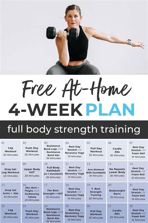 free 4 week full body workout plan for women
