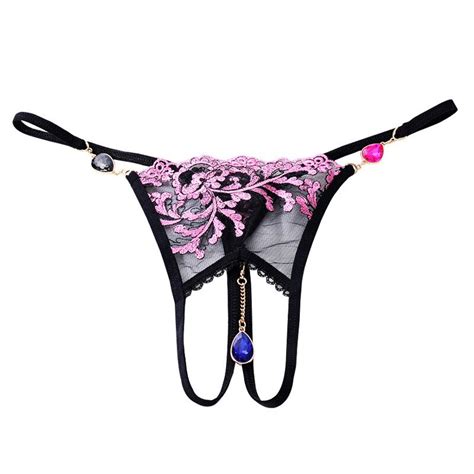 Sexy Panties Womens Underwear Embroidery Lace Panties With Pendant