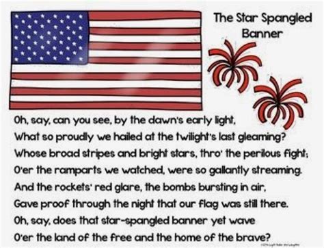 Pin By Janae Thorstensen On Patriotic Star Spangled Banner Cloze