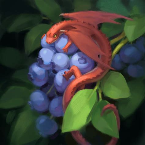 tiny blueberry dragon digital 3x3 tiny dragon dragon art dragon artwork