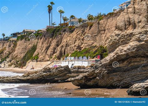 Sandy Beach And Rocky Cliffs Shell Beach California Editorial Photo