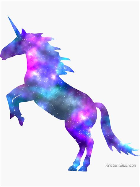 Galaxy Unicorn Sticker By Kristenswanson Redbubble