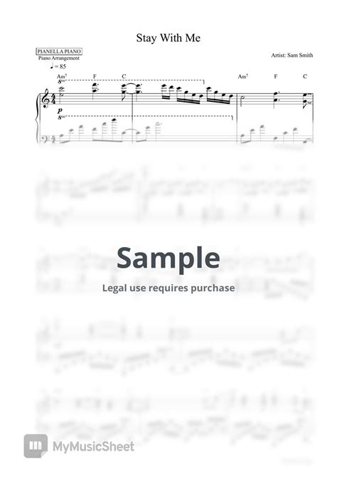 Sam Smith Stay With Me Piano Sheet Sheets By Pianella Piano