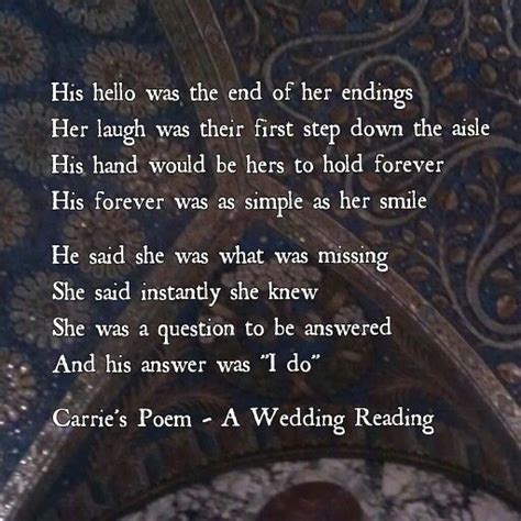 Carries Poem A Wedding Reading Wedding Pinterest