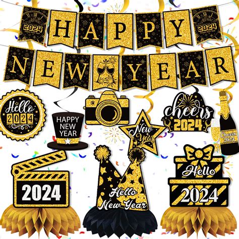 Buy Happy New Year Eve 2024 Party Decorations Include Bannerhanging