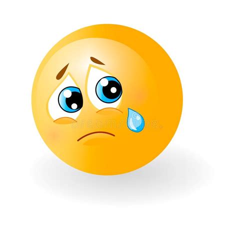 Yellow Cartoon Face Cry Sad Upset Emoji People Emotion Icon Stock