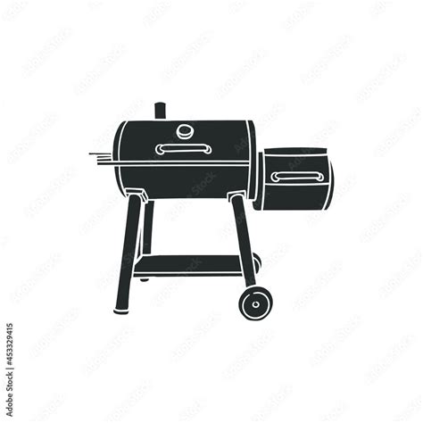 Smoker Bbq Icon Silhouette Illustration Barbecue Vector Graphic