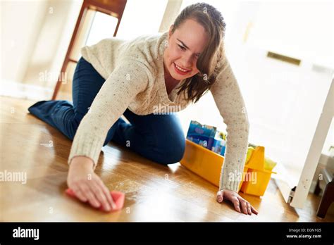 Woman Doing Housework Stock Photo Alamy