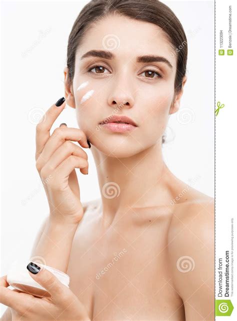 Beauty Youth Skin Care Concept Close Up Beautiful Caucasian Woman