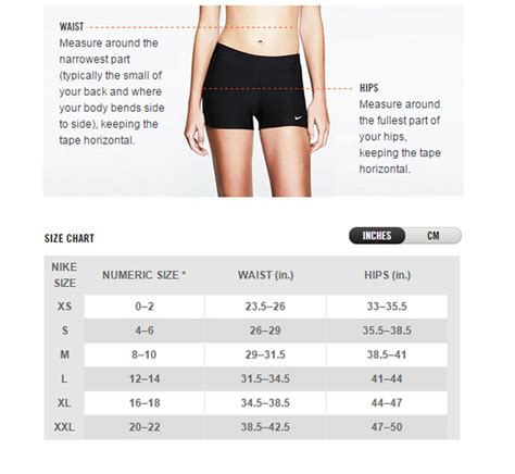 Women S Shorts Size Chart