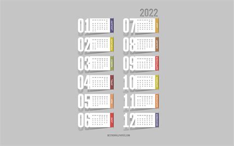 Download Wallpapers 2022 Year Calendar 4k Paper Elements 2022