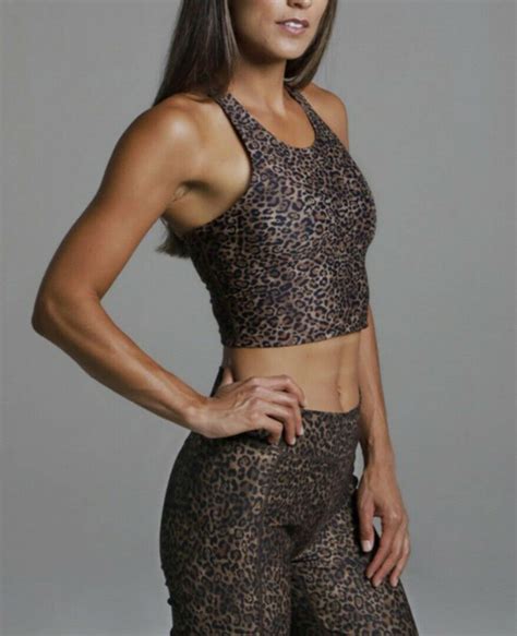 Kira Grace Nwt Vinyasa Leopard Crop Tank Top Bra Medium New With Tags